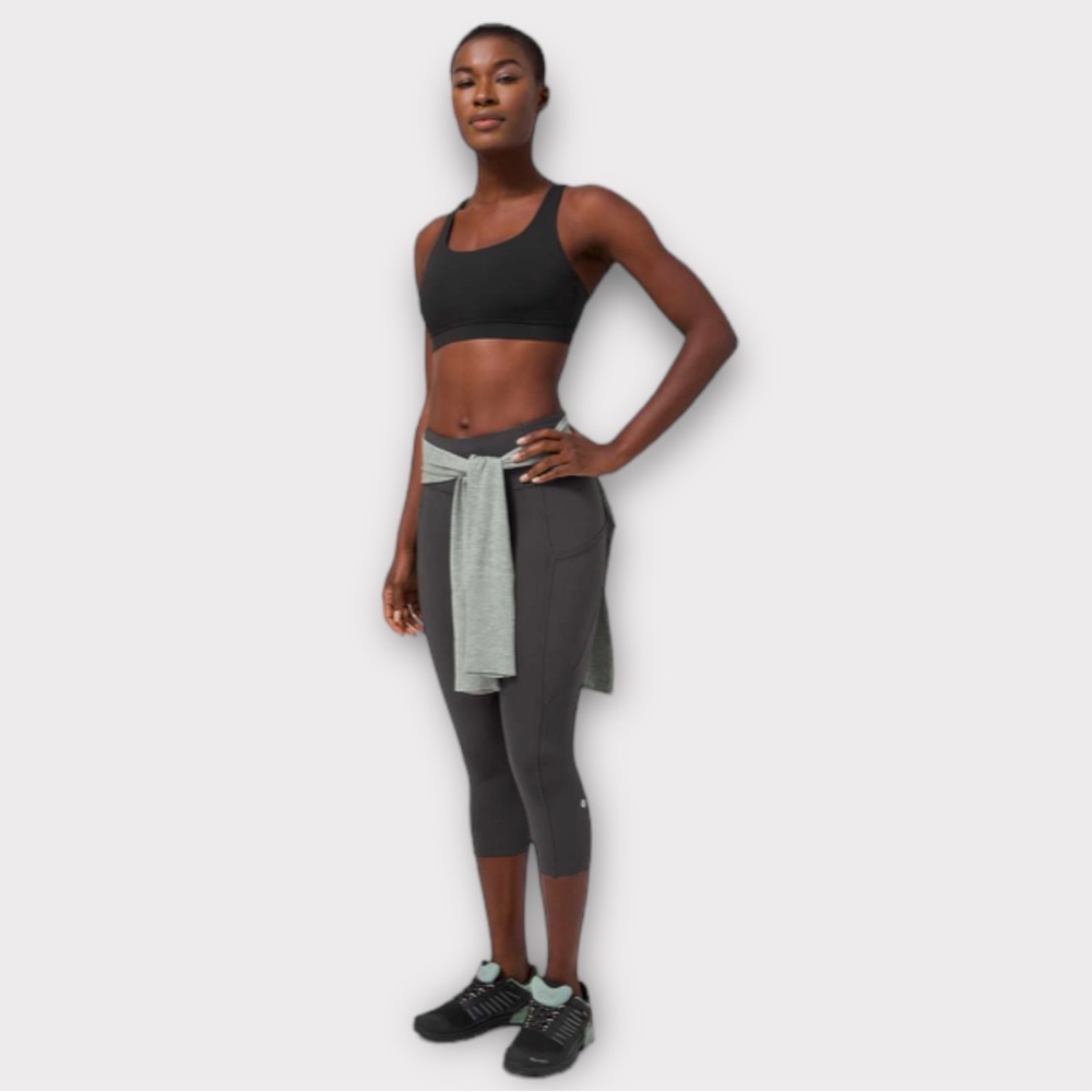 Lululemon Fast and Free Crop II 19" *Non-Reflective Graphite Grey Nulux Size 2 - Picture 11 of 14